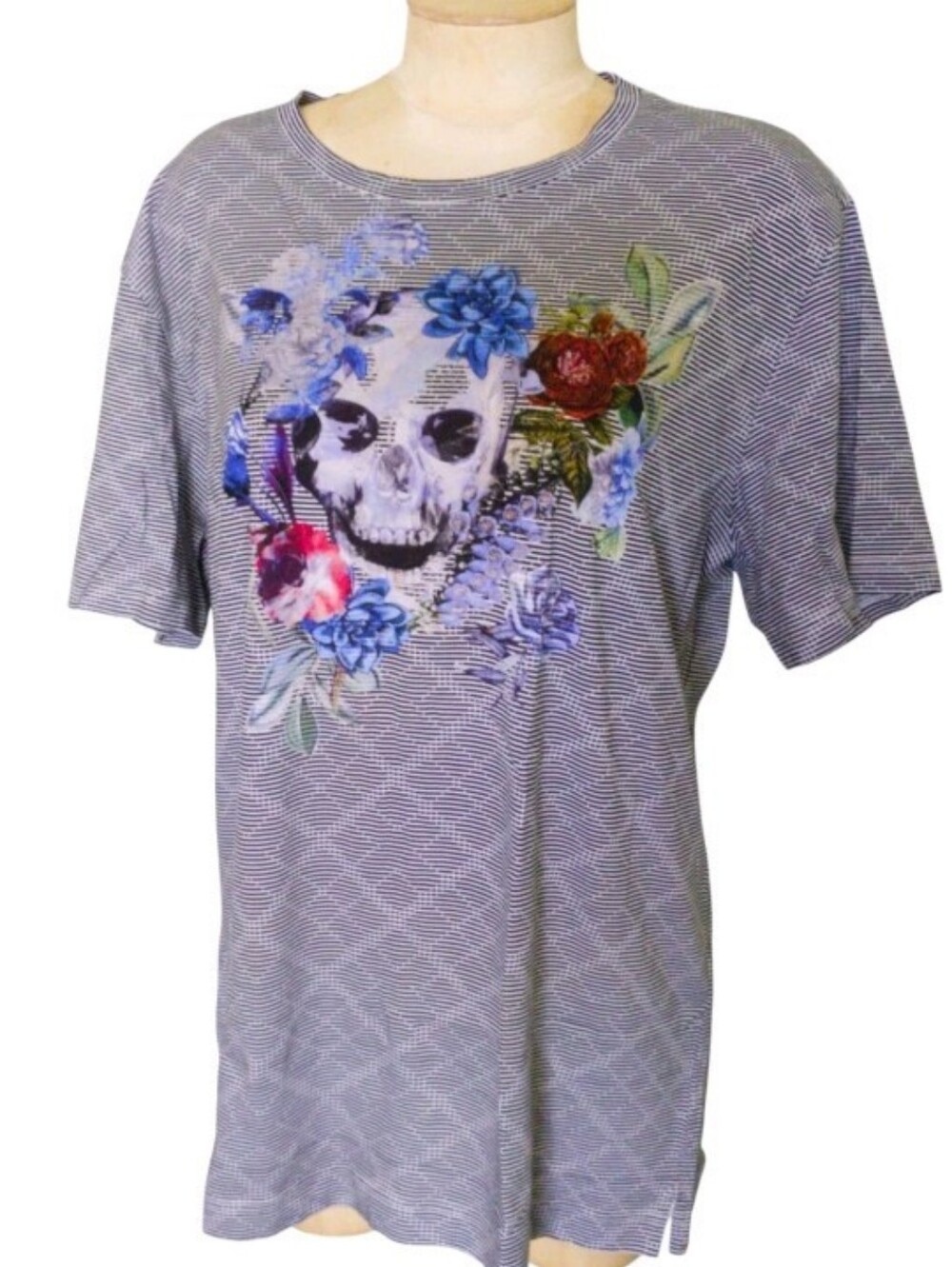 Robert Graham Naylor Tee Mens XXL Floral Skull Graphic Cotton